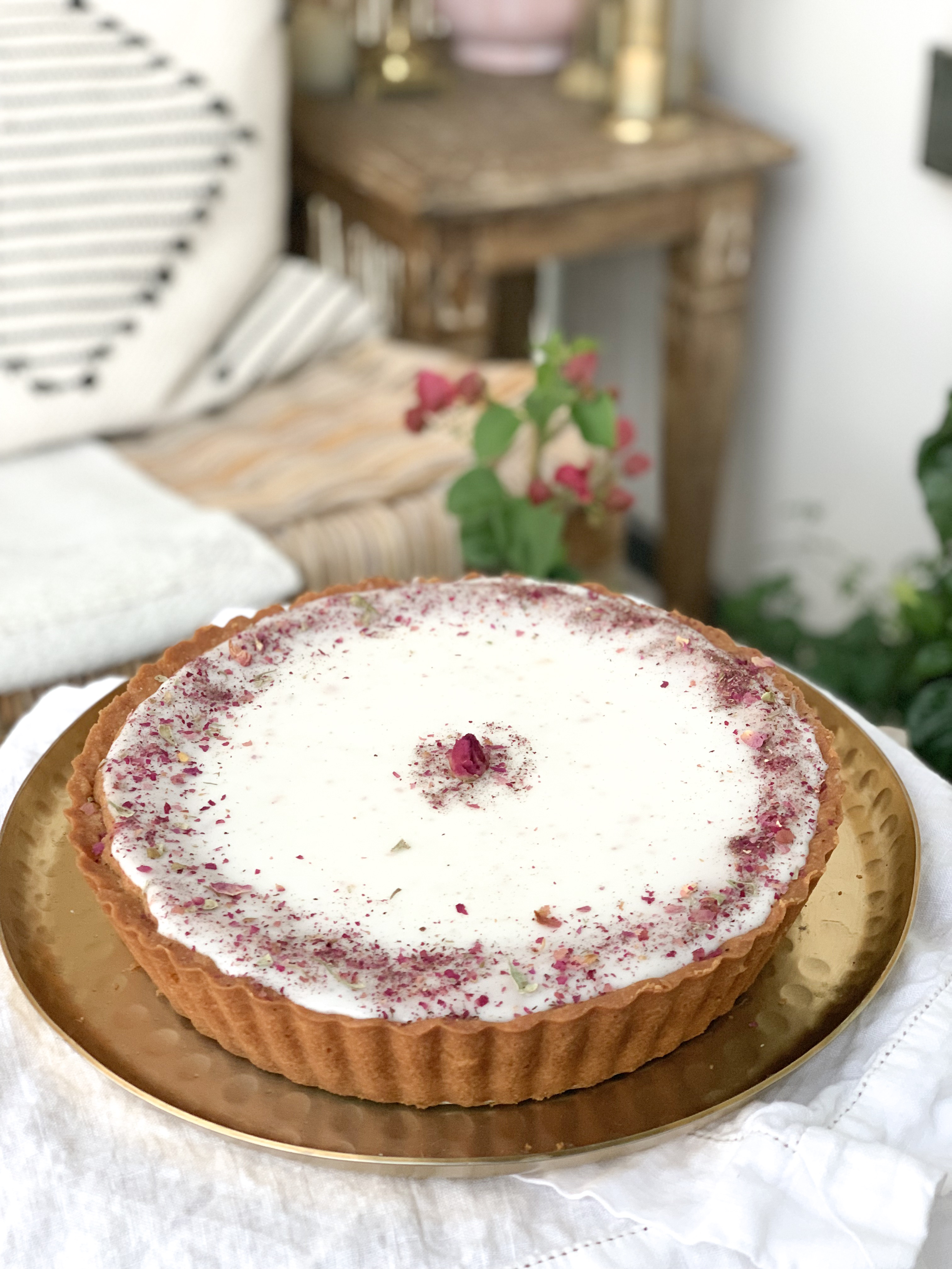 Strawberry Rose Bakewell Tart