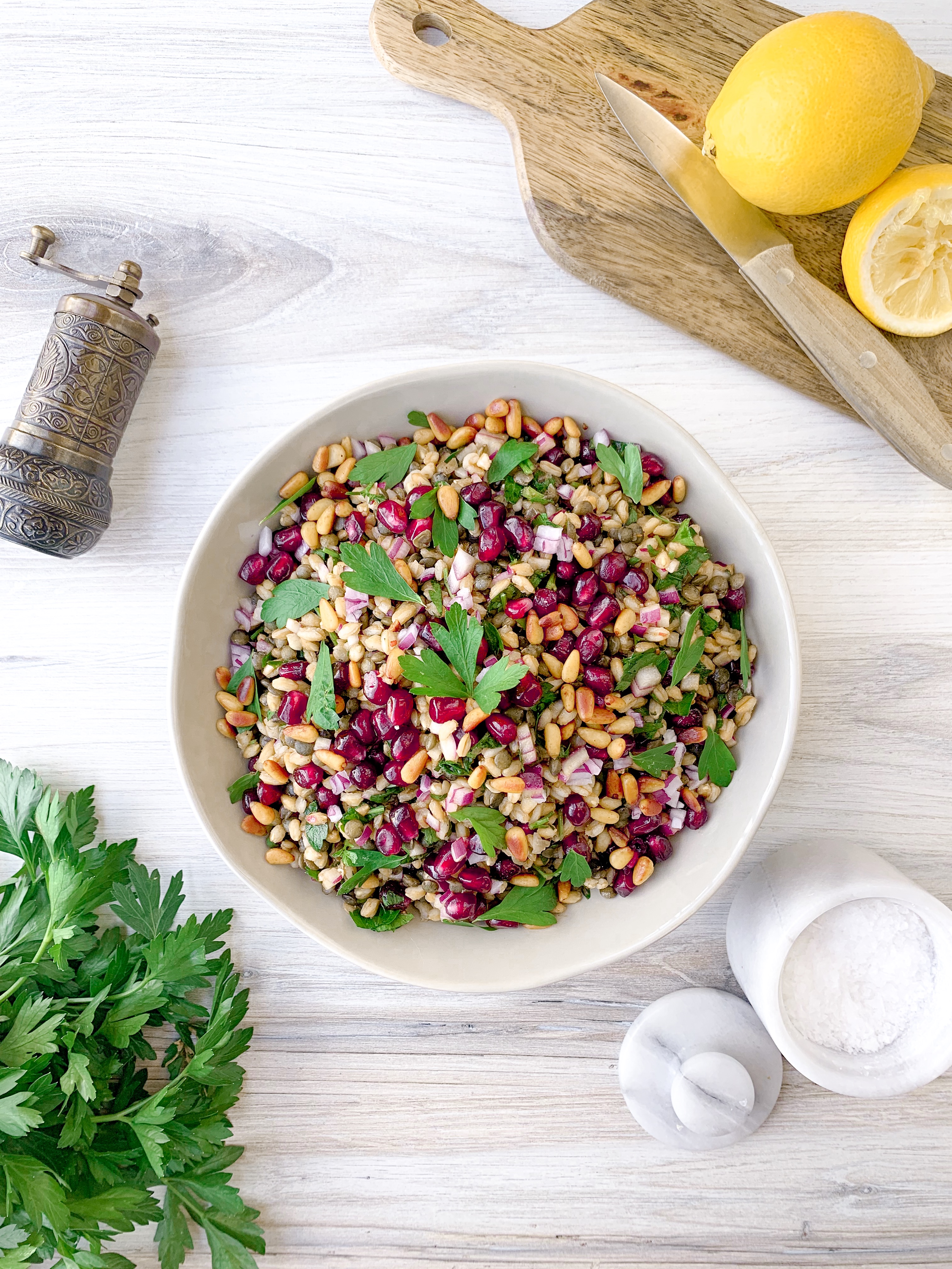 Farro and Green Lentil Salad